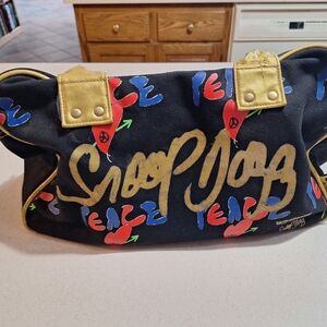 Snoop Dogg Black and Gold Peace Shoulder Bag